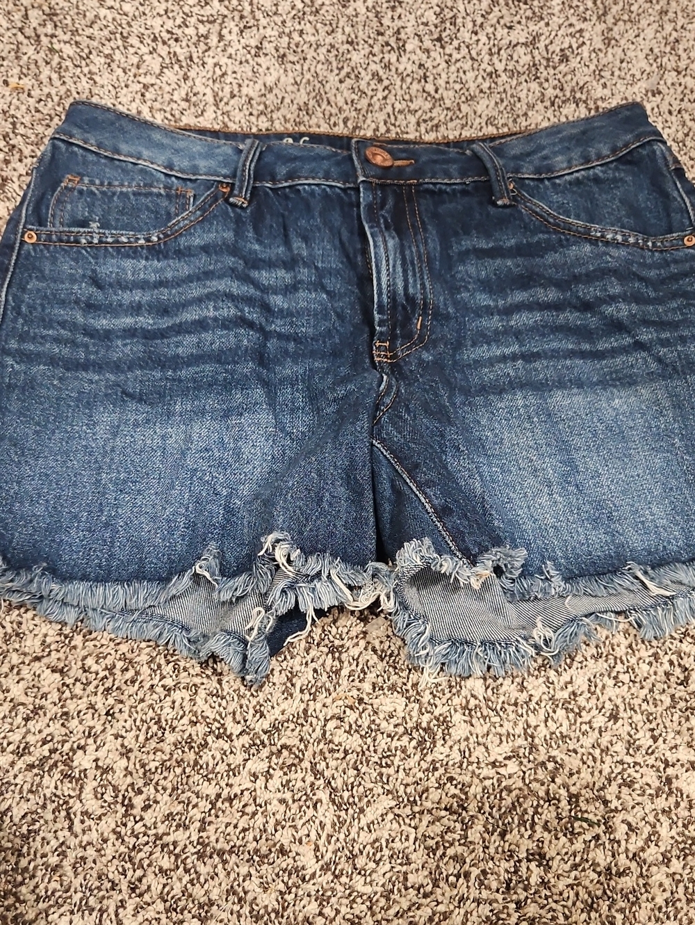 Natural Reflections Distressed Denim Cutoff Shorts - Blue